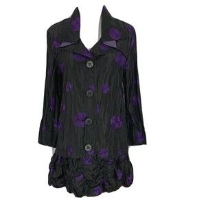 UbU Reversible Crinkle Rain Coat Trench Jacket -Personality Wearable Art  Size S